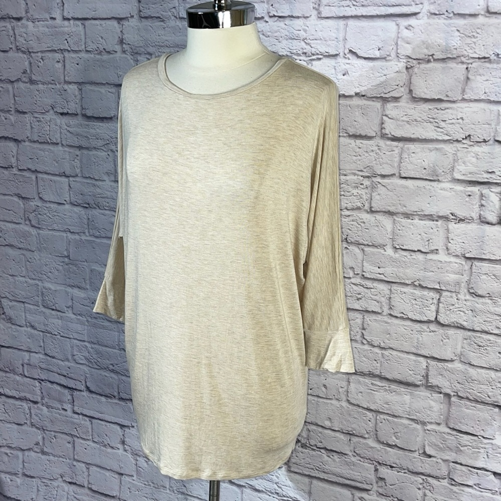 Cupio Oatmeal Cream Oversized Dolman Tunic Top Soft Stretchy Size M - Picture 4 of 7